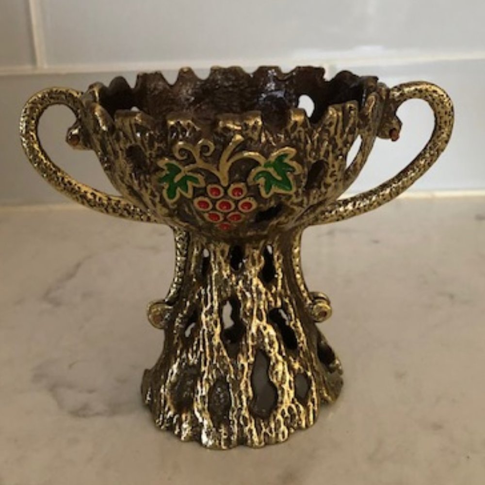Brass vase. Candlestick. Israel. Very Rare. Unique